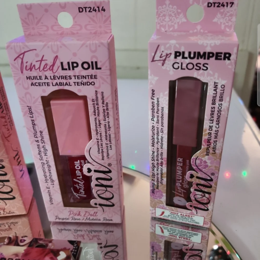 Tinted Lip Oil Set by Lique Cosmetics - Plum, Sweet Honey, Pink Petal, Rosewood
